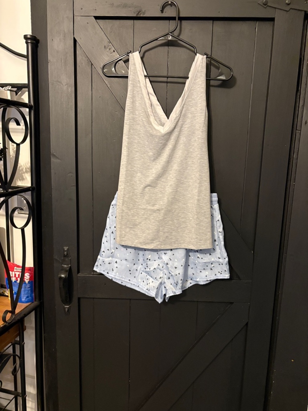 Bare Necessities Pale Blue Heart-Print Athletic Shorts